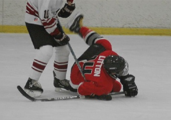 ... And defenseman Jeremy Litton (14) also draws a hooking penalty in the third period, or just stops to take a rest.
