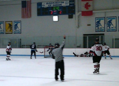 Schuster draws a penalty in the third.