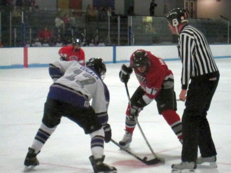 Hilden takes the faceoff.