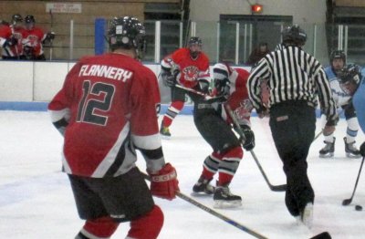 Heitzman/Bedessem/Flannery line loses a faceoff.